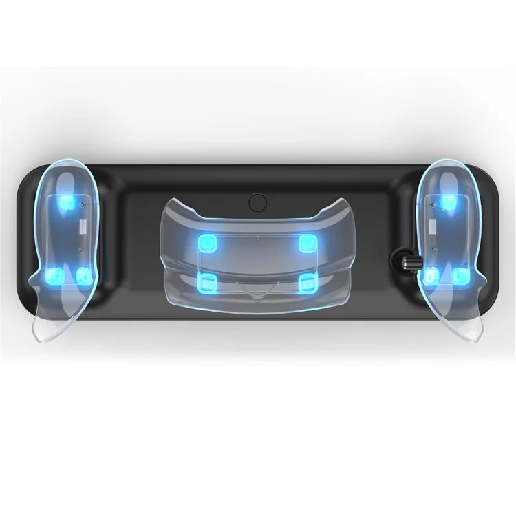 Estação de Carregamento para Meta Quest 3 VR Headset e Dock de Carregamento de Controlador Duplo - Preto