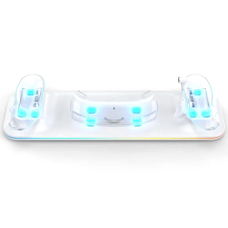 Charger Station for Meta Quest 3 VR Headset and Double Controller Charging Dock - White