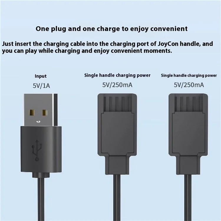 Câble de charge 2 en 1 SW266 pour Nintendo Switch Joy-Con, cordon de charge USB d'une longueur de 2,5 m