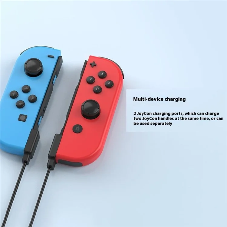 Câble de charge 2 en 1 SW266 pour Nintendo Switch Joy-Con, cordon de charge USB d'une longueur de 2,5 m