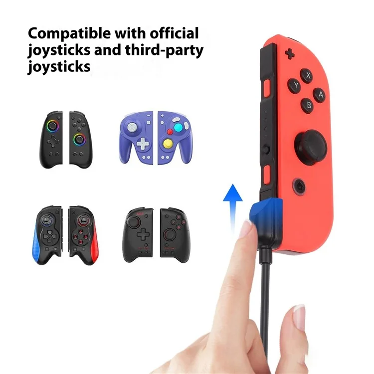 Cabo carregador para Nintendo Switch OLED Joy-Con Controller, cabo de alimentação USB 2 em 1 para controle de jogos.
