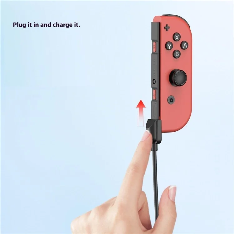 Cabo carregador para Nintendo Switch OLED Joy-Con Controller, cabo de alimentação USB 2 em 1 para controle de jogos.