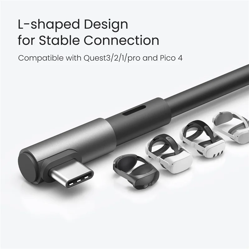 Cabo de Carregamento KIWI DESIGN QC-8.5 5M para Headset VR USB 3.0 Transferência de Dados de Alta Velocidade - Preto