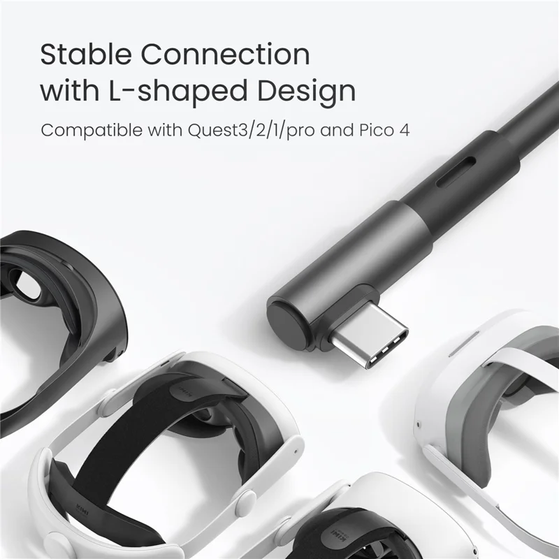 Cabo de Carregamento KIWI DESIGN QC-8.5 5M para Headset VR USB 3.0 Transferência de Dados de Alta Velocidade - Preto