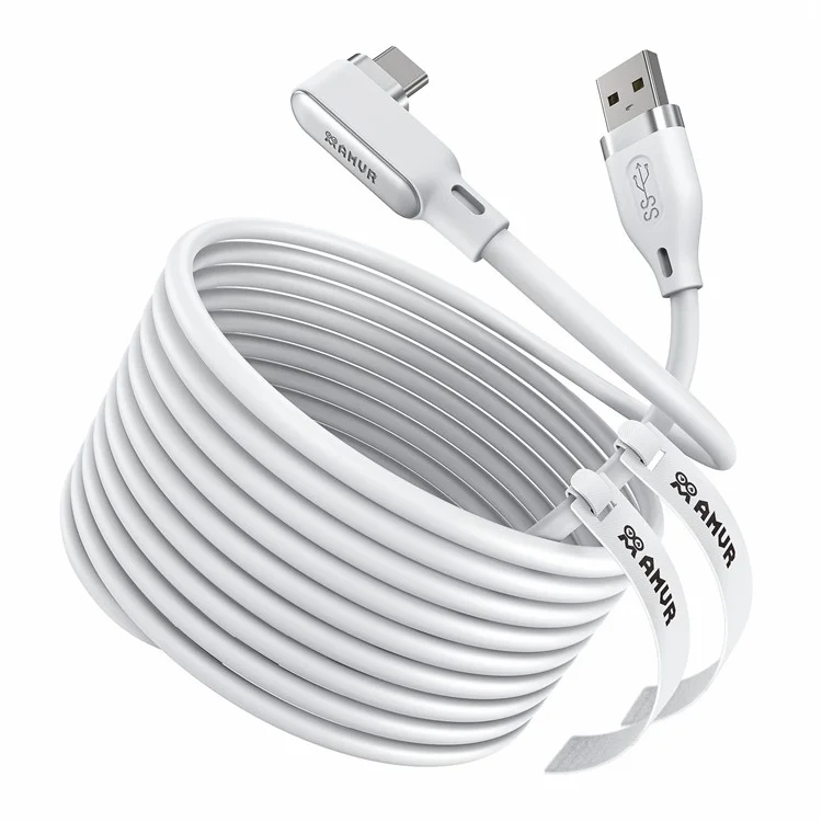Cabo AMVR LC4 de 5m USB 3.0 para Tipo-C para Óculos Quest 3 / 3s / 2 / Série PICO de Headsets de Realidade Virtual / PC