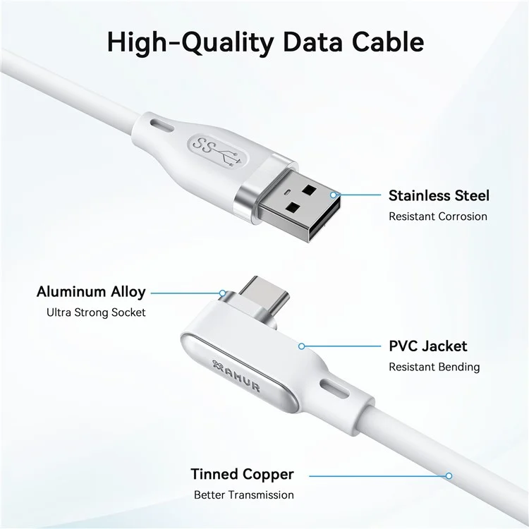 Cabo AMVR LC4 de 5m USB 3.0 para Tipo-C para Óculos Quest 3 / 3s / 2 / Série PICO de Headsets de Realidade Virtual / PC