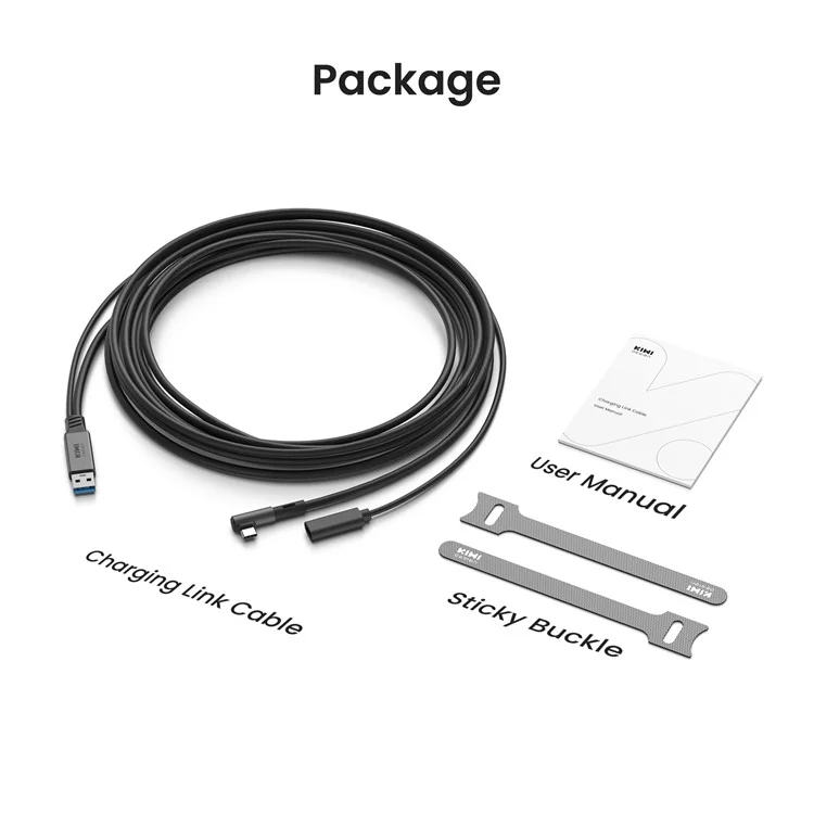 KIWI DESIGN QC-8U 5m Link Cable for Meta Quest 3 / 3S / 2 / Pro / PICO 4 , 18W Fast Charging Data Cord