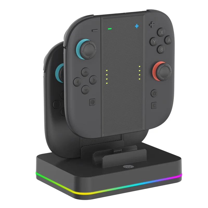 Support de charge HONSON HS-SW2001 4 en 1 pour manette de Nintendo Switch avec station de charge pour 2 manettes et éclairage RVB