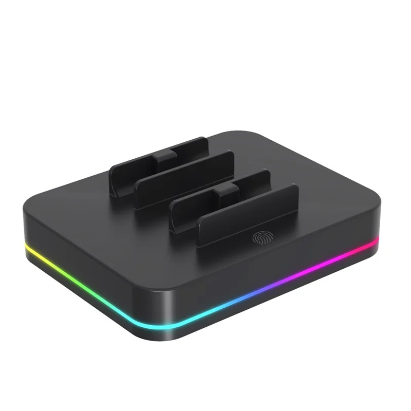 Support de charge HONSON HS-SW2001 4 en 1 pour manette de Nintendo Switch avec station de charge pour 2 manettes et éclairage RVB