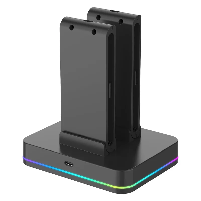 Support de charge HONSON HS-SW2001 4 en 1 pour manette de Nintendo Switch avec station de charge pour 2 manettes et éclairage RVB