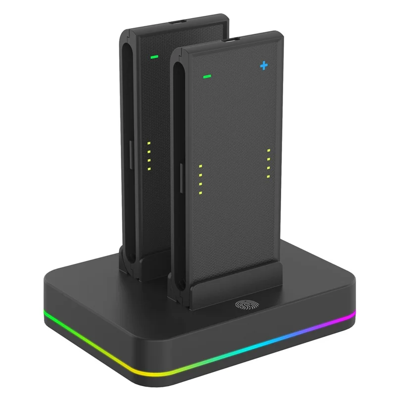Support de charge HONSON HS-SW2001 4 en 1 pour manette de Nintendo Switch avec station de charge pour 2 manettes et éclairage RVB
