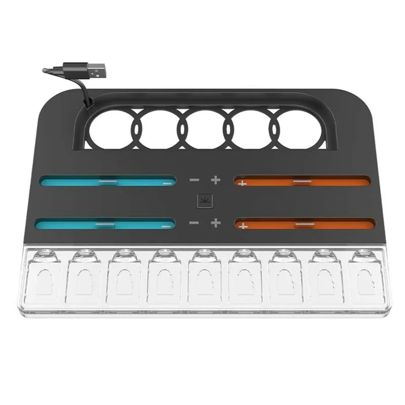 For Nintendo Switch 2 4-Slot Joy-Con Controllers Charging Dock Game Card Storage Station with RGB Light
