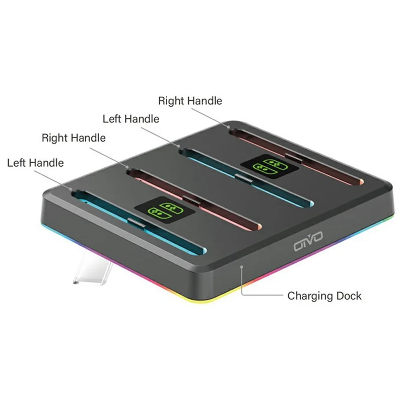 OIVO IV-SW224 For Nintendo Switch 2 Magnetic Charger 4 in 1 Joy-Con Controller Charging Dock