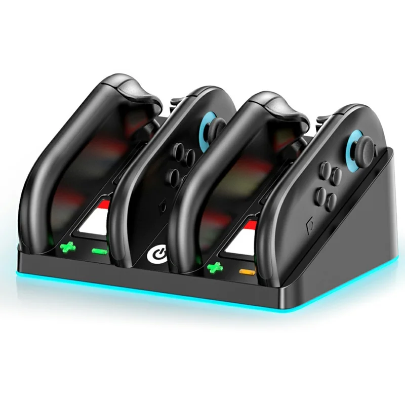 OIVO VG-SW223 For Nintendo Switch 2 Controller RGB Charging Dock 4 in 1 Charger with Game Card Storage