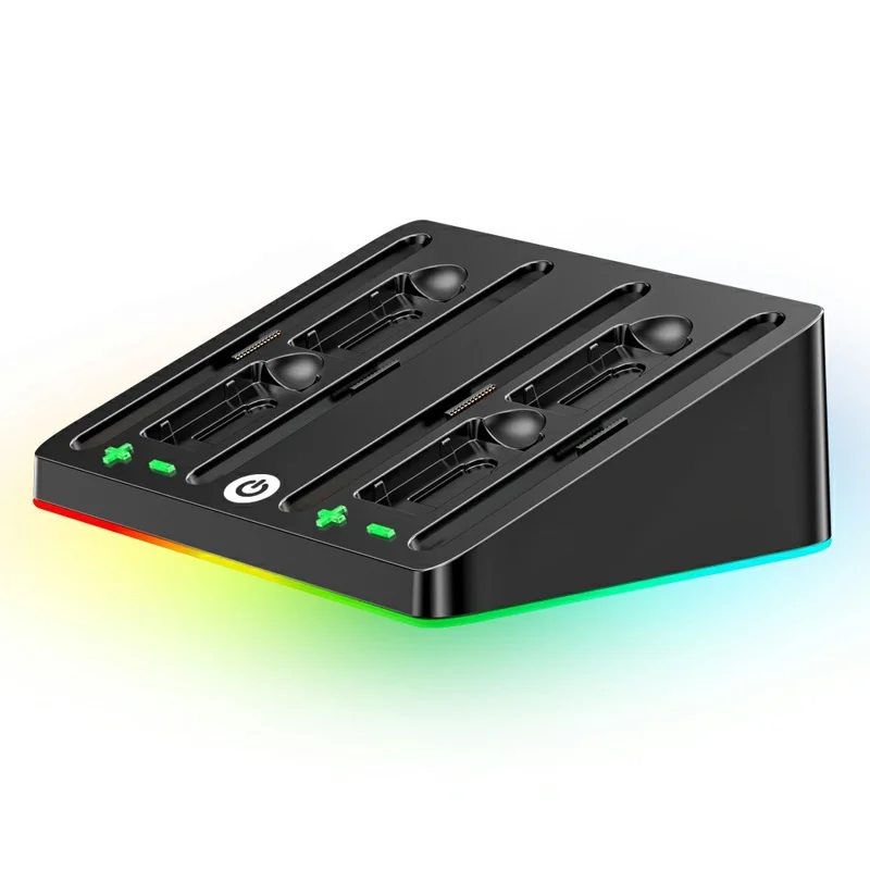 OIVO VG-SW223 For Nintendo Switch 2 Controller RGB Charging Dock 4 in 1 Charger with Game Card Storage
