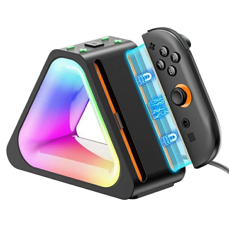 OIVO IV-SW221 For Nintendo Switch 2 Joy-Con Charging Dock 4 in 1 Controller Charger with RGB Ambient Light