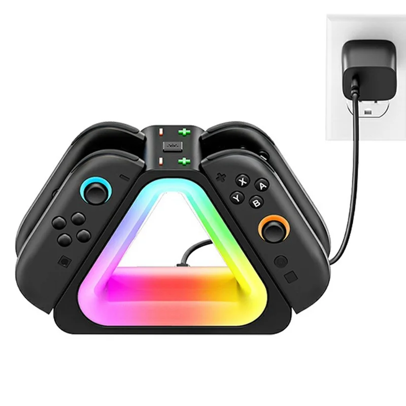 OIVO IV-SW221 For Nintendo Switch 2 Joy-Con Charging Dock 4 in 1 Controller Charger with RGB Ambient Light