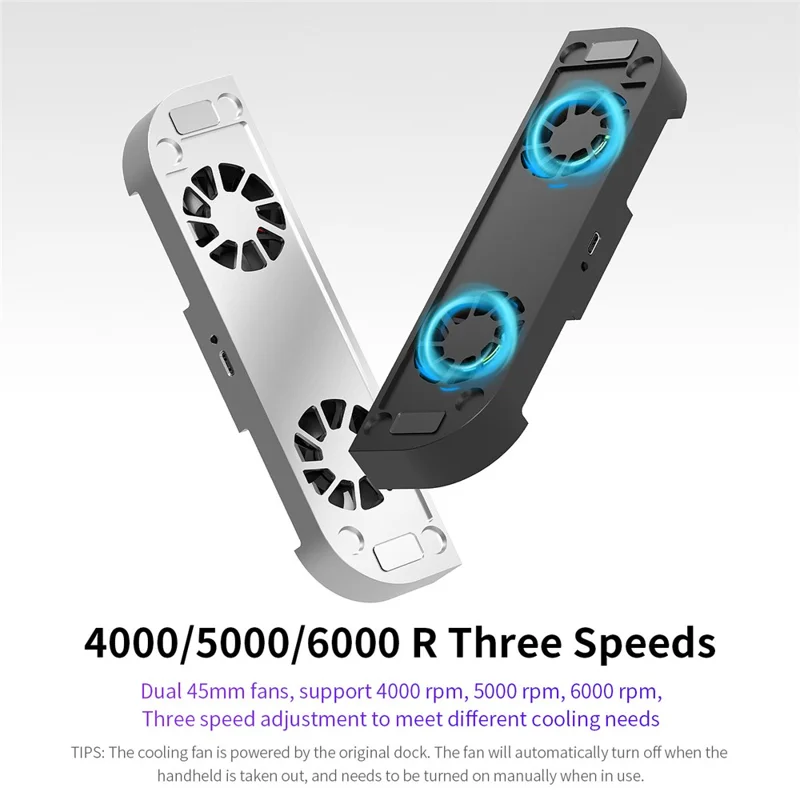 SW004 For Nintendo Switch 2 Docking Station Cooling Fan Aluminum Alloy Stand 3-Speed Heat Dissipation Radiator - Matte Black