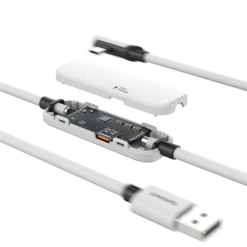 SYNTECH M32C1-5 5M Kabel do ładowania zestawu VR dla Meta Quest 3S / 3 / 2, przewód szybkiego ładowania 18 W, USB 3.0 – biały