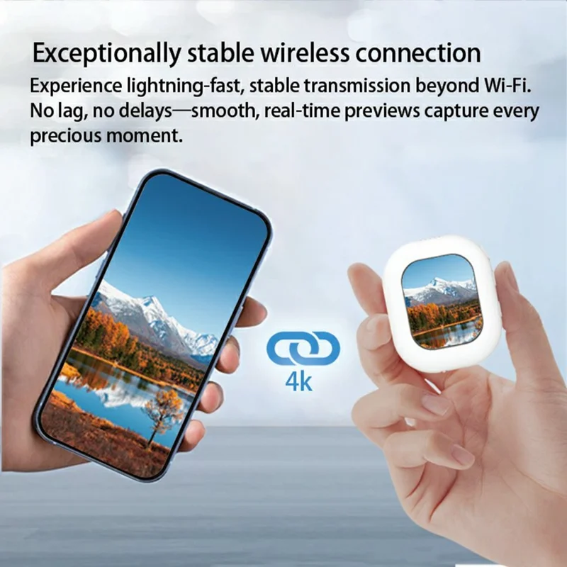 T3 Mini Wireless Phone Screen Mirroring Device Magnetic Selfie Camera Viewer for Android iOS - White