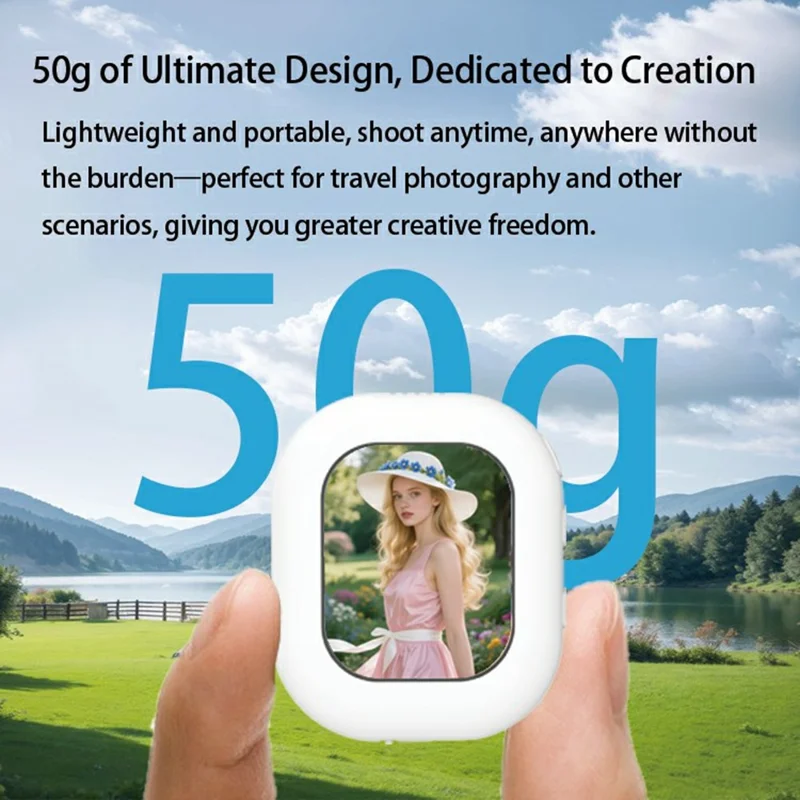 T3 Mini Wireless Phone Screen Mirroring Device Magnetic Selfie Camera Viewer for Android iOS - White