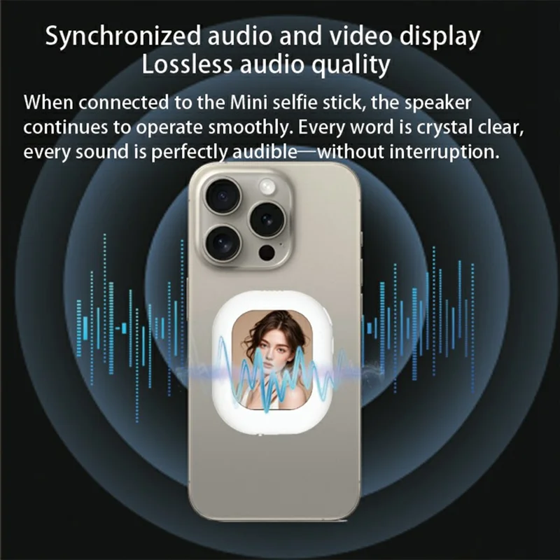 T3 Mini Wireless Phone Screen Mirroring Device Magnetic Selfie Camera Viewer for Android iOS - White