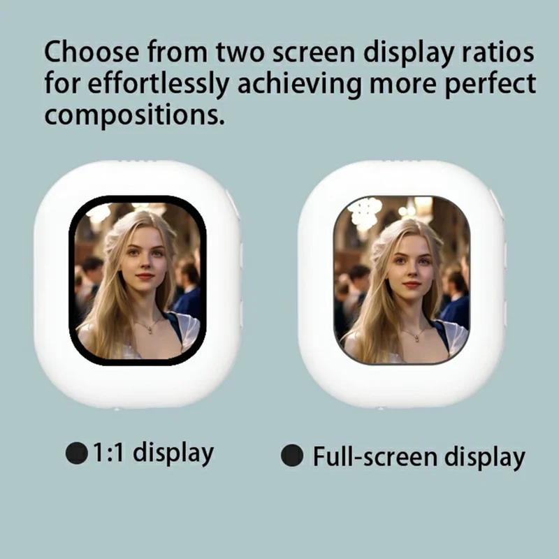 T3 Mini Wireless Phone Screen Mirroring Device Magnetic Selfie Camera Viewer for Android iOS - White