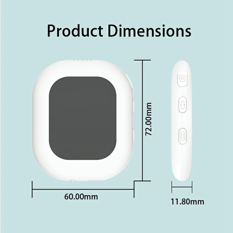 T3 Mini Wireless Phone Screen Mirroring Device Magnetic Selfie Camera Viewer for Android iOS - White