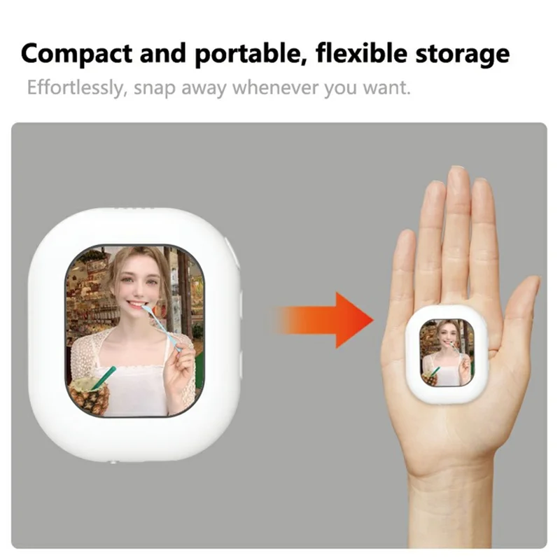 T3 Mini Wireless Phone Screen Mirroring Device Magnetic Selfie Camera Viewer for Android iOS - White