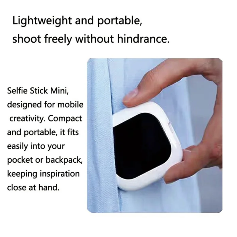 T3 Mini Wireless Phone Screen Mirroring Device Magnetic Selfie Camera Viewer for Android iOS - White