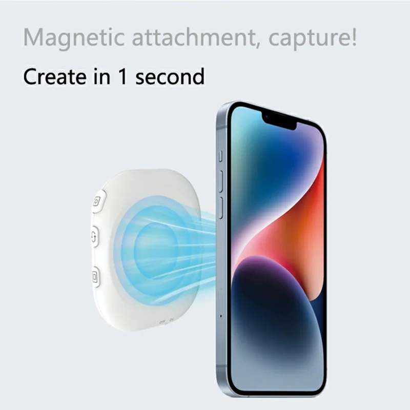 T3 Mini Wireless Phone Screen Mirroring Device Magnetic Selfie Camera Viewer for Android iOS - White