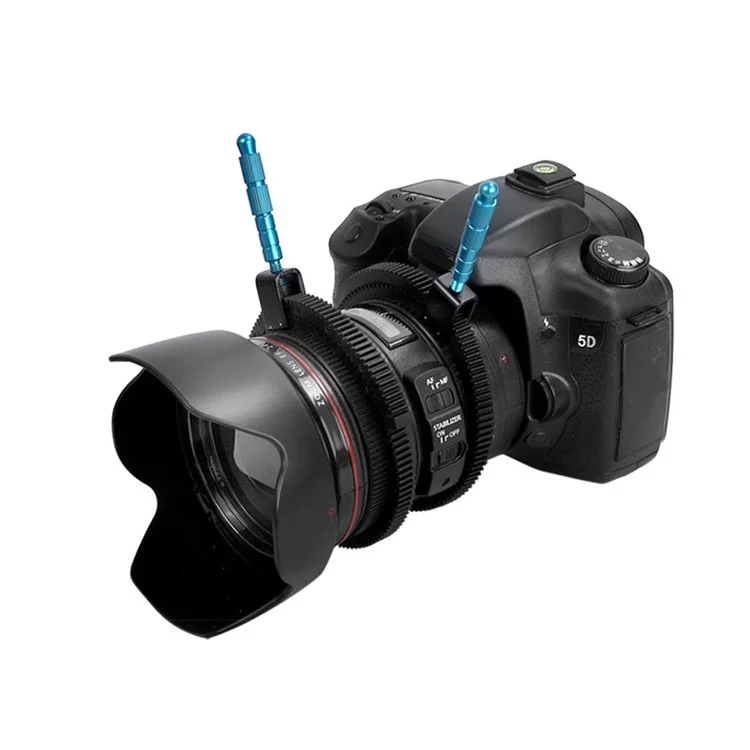Bague Gear Follow Focus en Caoutchouc Réglable avec Poignée en Alliage d'Aluminium pour Appareil Photo Reflex Numérique SLR