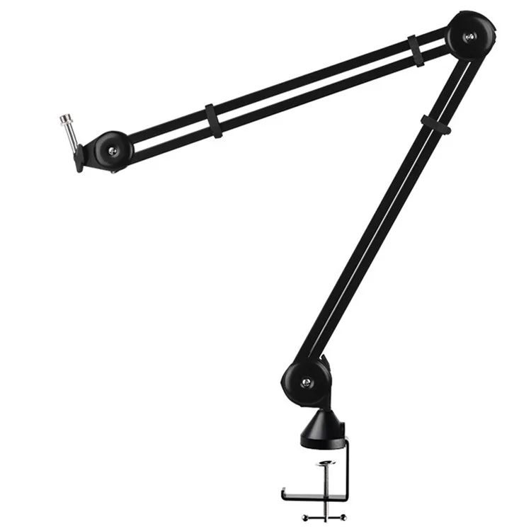 HSP38 104cm Adjustable Microphone Clip Holder Desktop 3 / 8 Inch Screw Connector Mic Bracket Mount Clamp - Black