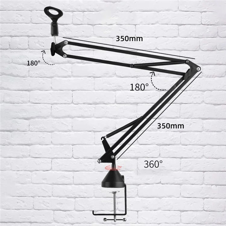 Hsp19 Micro Mic Boom Bras Microphone Stand de Bureau Avec 5 / 8 "vis, Support de Micro à Boom Robuste Pour Une Salle de Radio, Enregistrement, Streaming en Direct