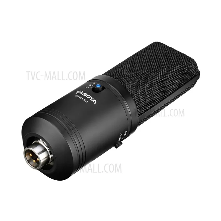BOYA BY-M1000 Microfone de Condensador de Grande Diafragma com 3 Padrões Polares para Cantor, Compositor, Podcaster