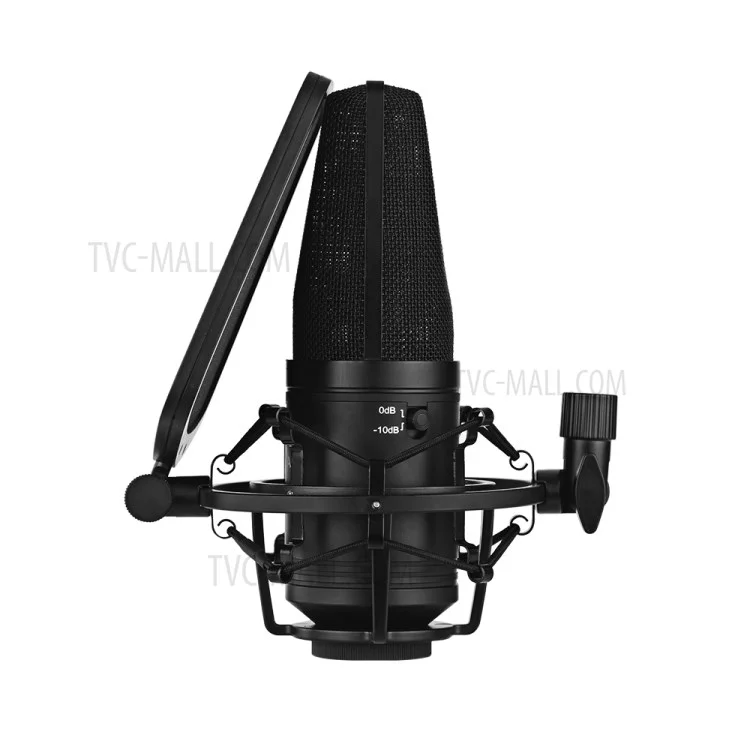 BOYA BY-M1000 Microfone de Condensador de Grande Diafragma com 3 Padrões Polares para Cantor, Compositor, Podcaster