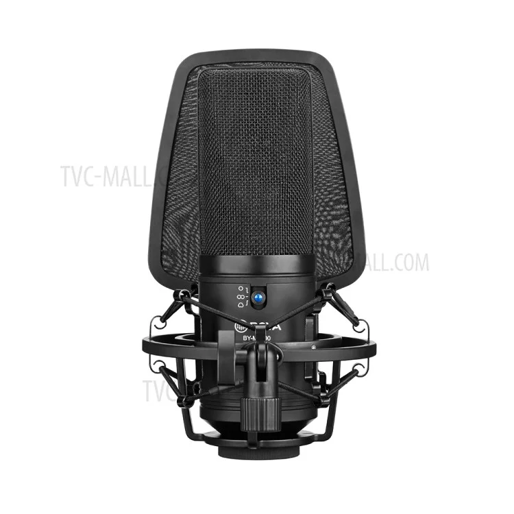 BOYA BY-M1000 Microfone de Condensador de Grande Diafragma com 3 Padrões Polares para Cantor, Compositor, Podcaster