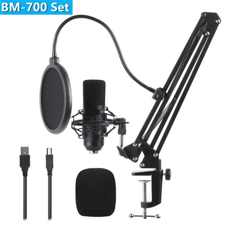 BM-700 Microphone USB Ensemble de Microphone Carte Sonore USB NB35 Microphone du Crochet NB35