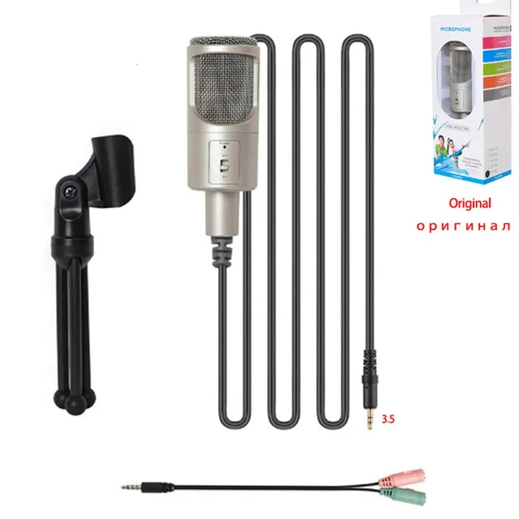 YANMAI SF-960 Computer Microphone 3.5mm Plug Professional Capacitive Stereo Mic with Tripod