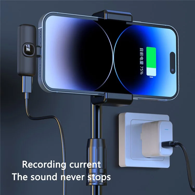 J1 Noise Reduction 2.4G Wireless Lavalier Microphone System 2 Mic + 1 Receiver - iP Interface