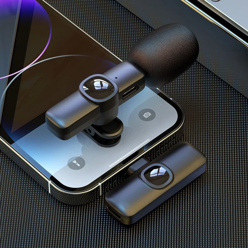 J1 Live Broadcast 2.4G Wireless Lavalier Microphone Noise Reduction Mic with Receiver - iP Interface