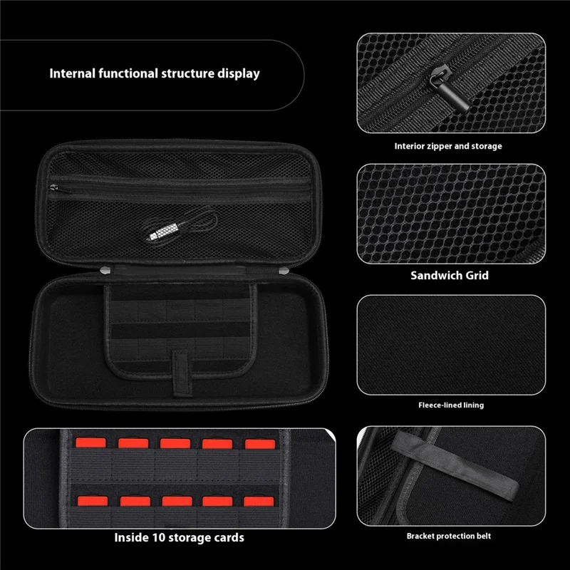 Carrying Case for Asus ROG Ally X Game Console and Accessories Shockproof EVA Handheld Case - White