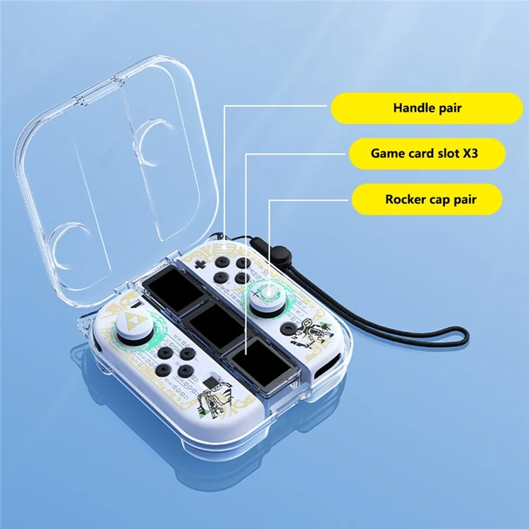 For Nintendo Switch Joy-Con Storage Case Dust-Proof Clear PC Protective Box with Lanyard
