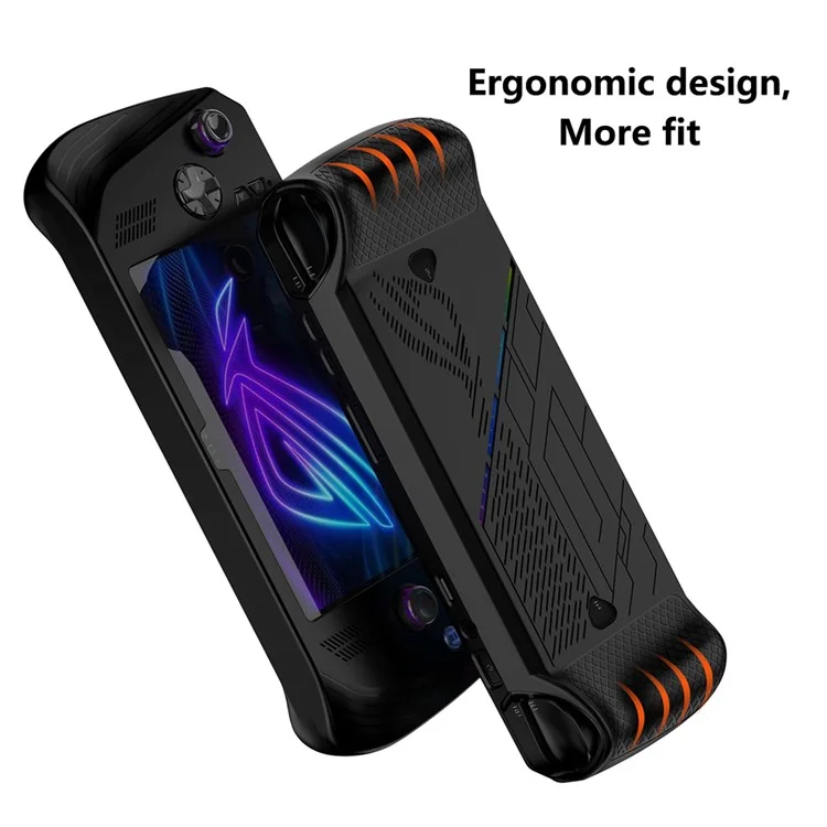 3-in-1 Kit for Asus ROG Ally X Silicone Case Portable Travel Carrying Cover with Tempered Glass Screen Protector - White