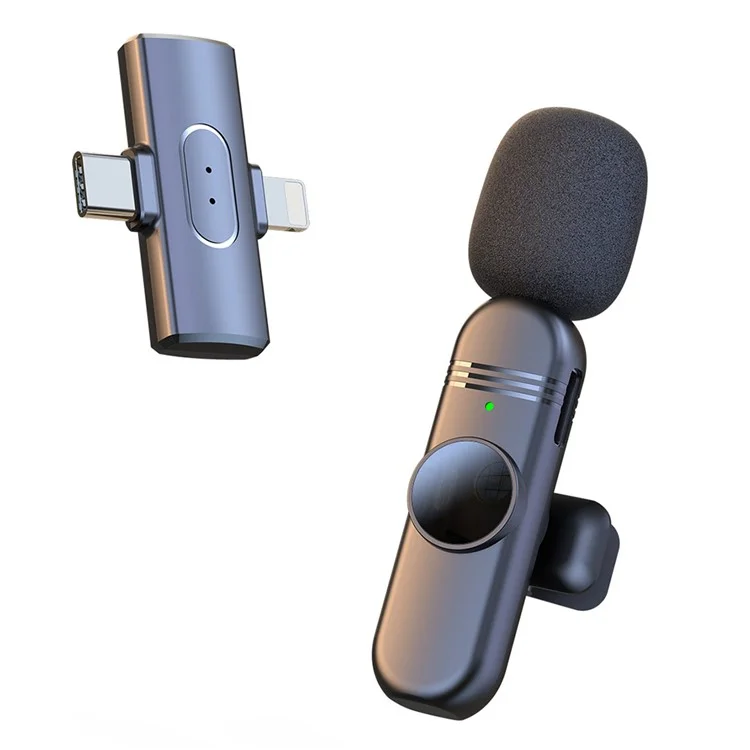 S65 Outdoor Noise Reduction 2.4G Wireless Lavalier Microphone, 1 Transmitter + 1 Dual Interface Receiver