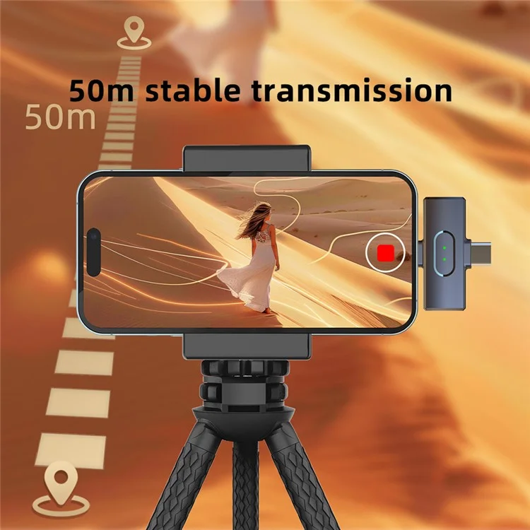 S65 Outdoor Noise Reduction 2.4G Wireless Lavalier Microphone, 1 Transmitter + 1 Dual Interface Receiver