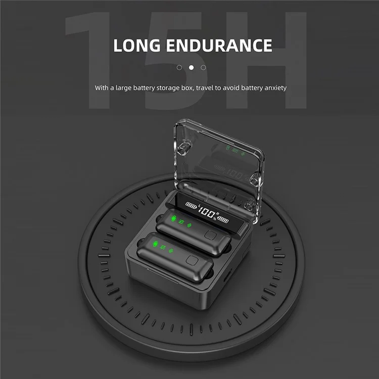 S52 Adjustable Volume 2.4G Wireless Lavalier Microphone, 2 Transmitter + 1 Receiver - iP Receiver
