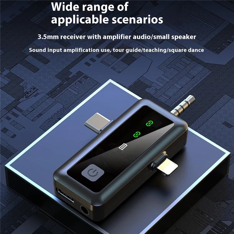 H65 3 In 1 iP  /  Type C  /  3.5mm 2.4G Wireless Lavalier Microphone Noise Reduction Mic , 2 Transmitter + 1 Receiver
