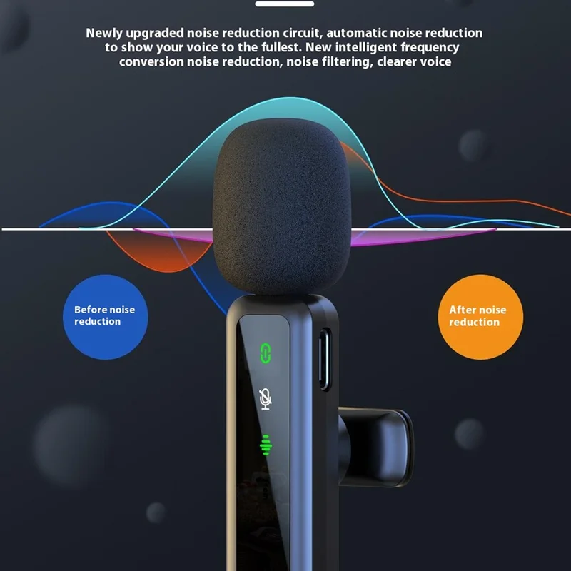 H65 3 In 1 iP  /  Type C  /  3.5mm 2.4G Wireless Lavalier Microphone Noise Reduction Mic , 2 Transmitter + 1 Receiver