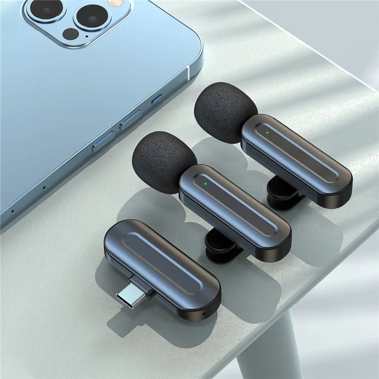 SX25 Type C Interface Lavalier Microphone Noise Reduction Clip On Wireless Mic for Live Streaming